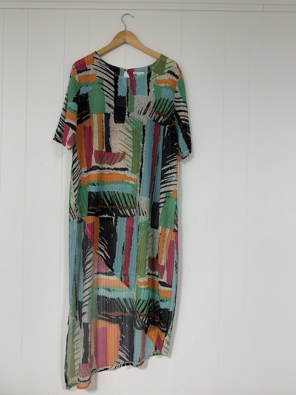 EST. 1946 XL Sheer Colorful Knit Dress Tunic Cover Up Beach Boho Festival